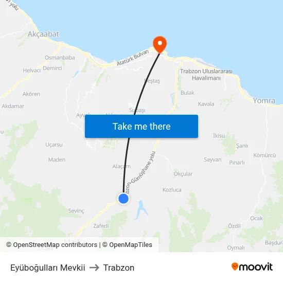 Eyüboğulları Mevkii to Trabzon map