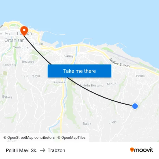 Pelitli Mavi Sk. to Trabzon map