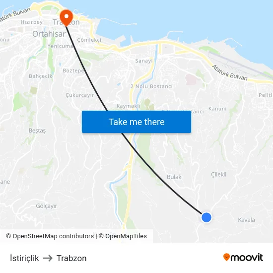 İstiriçlik to Trabzon map