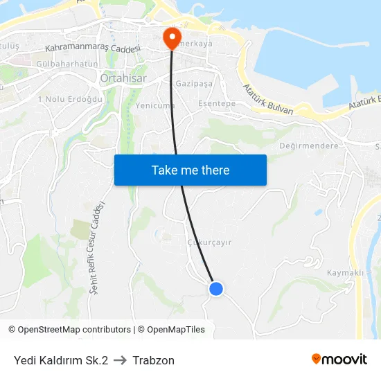 Yedi Kaldırım Sk.2 to Trabzon map