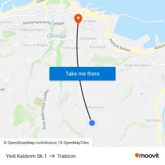 Yedi Kaldırım Sk.1 to Trabzon map