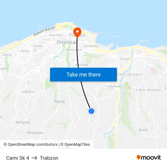 Cami Sk 4 to Trabzon map