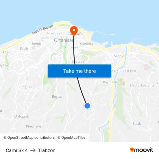 Cami Sk 4 to Trabzon map