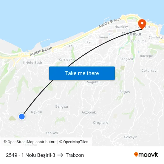 2549 - 1 Nolu Beşirli-3 to Trabzon map
