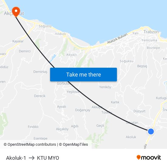 Akoluk-1 to KTU MYO map
