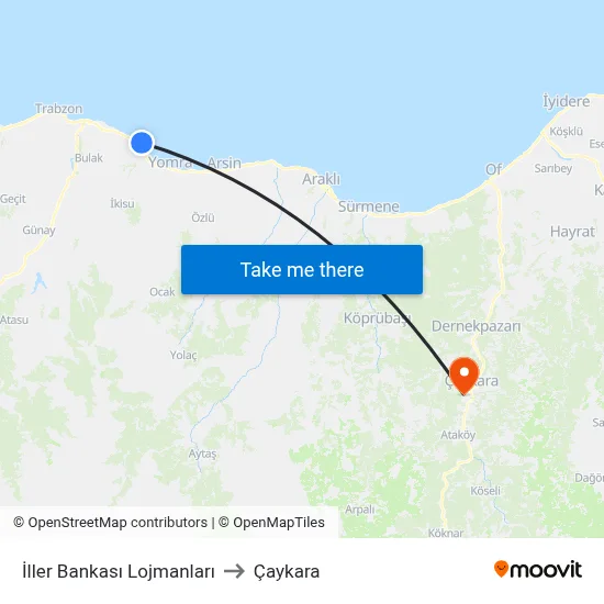 İller Bankası Lojmanları to Çaykara map