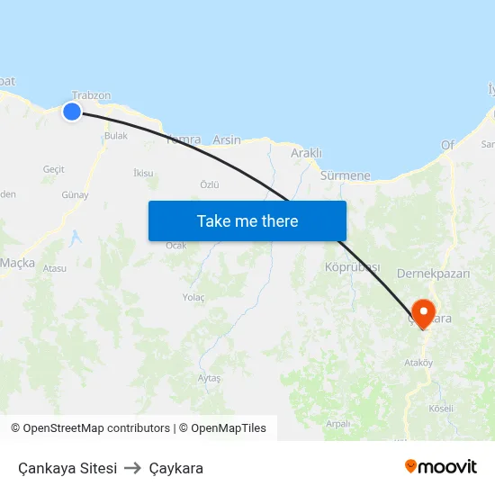 Çankaya Sitesi to Çaykara map