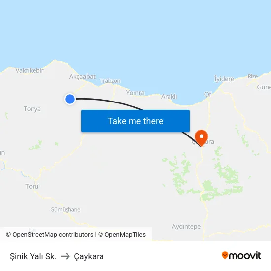 Şinik Yalı Sk. to Çaykara map