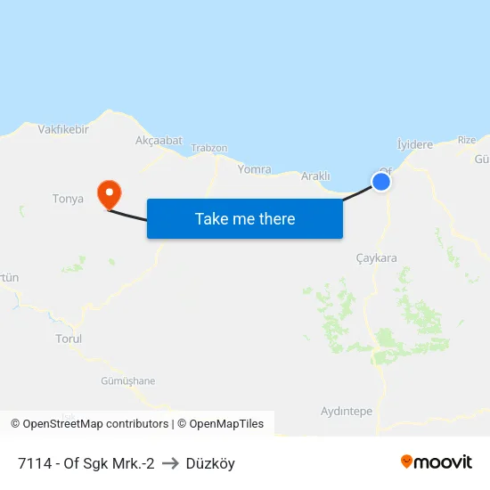 7114 - Of Sgk Mrk.-2 to Düzköy map