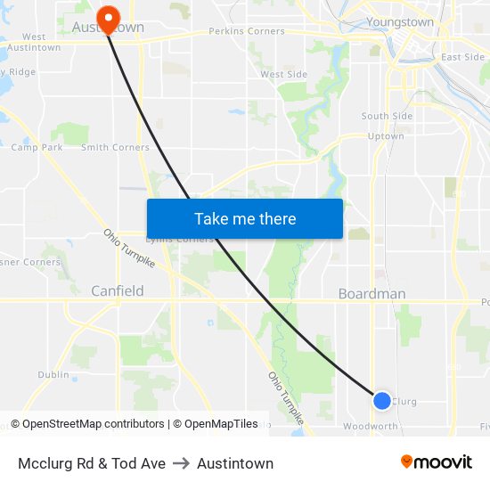 Mcclurg Rd & Tod Ave to Austintown map