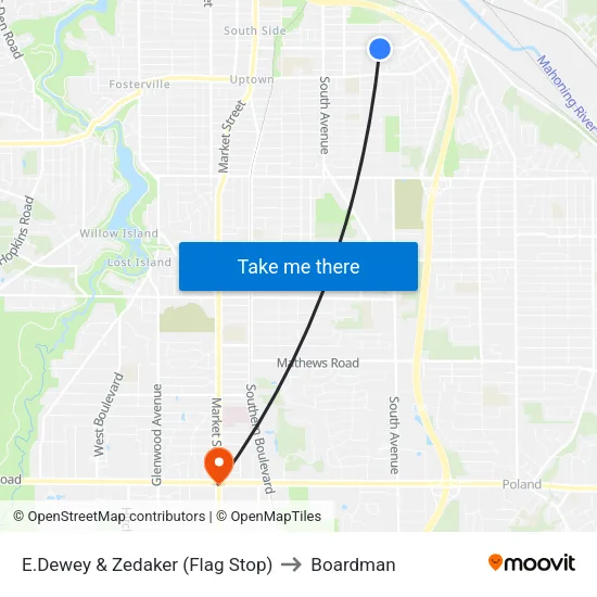 E.Dewey & Zedaker (Flag Stop) to Boardman map