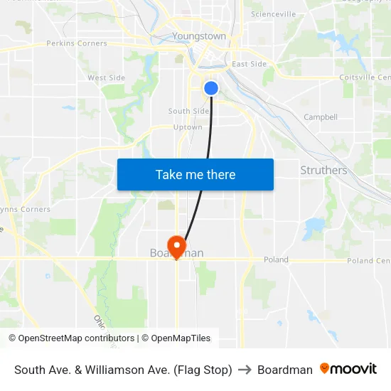 South Ave. & Williamson Ave. (Flag Stop) to Boardman map