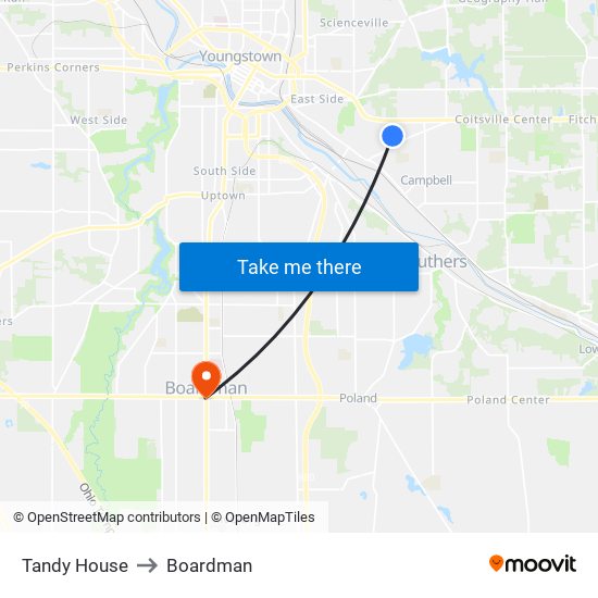 Tandy House to Boardman map