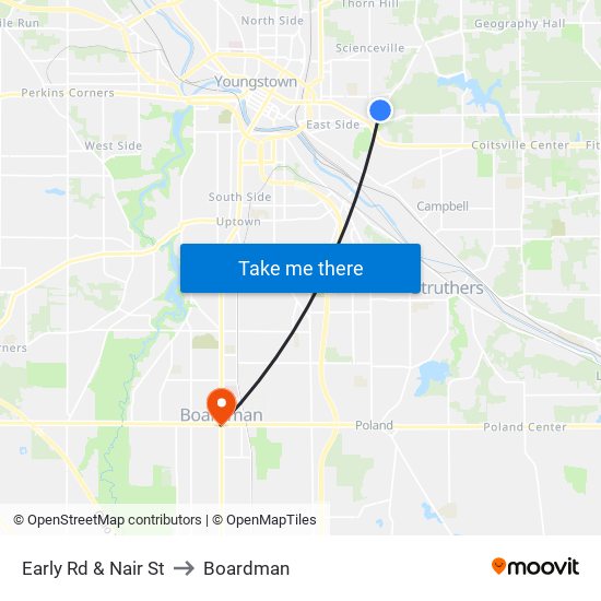 Early Rd & Nair St to Boardman map