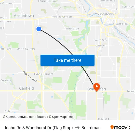 Idaho Rd & Woodhurst Dr (Flag Stop) to Boardman map
