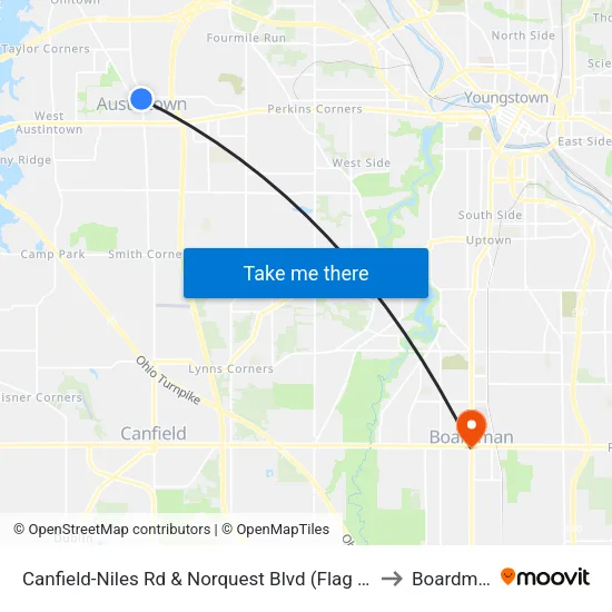 Canfield-Niles Rd & Norquest Blvd (Flag to Boardman map