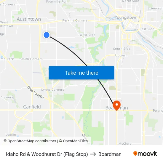 Idaho Rd & Woodhurst Dr (Flag Stop) to Boardman map
