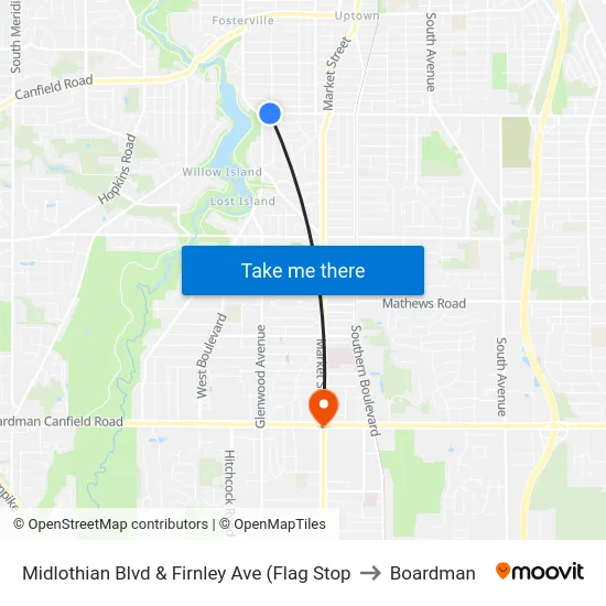 Midlothian Blvd & Firnley Ave (Flag Stop to Boardman map