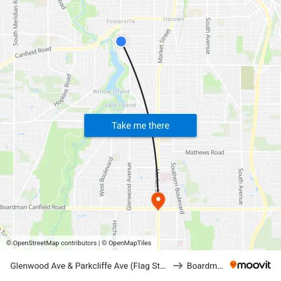 Glenwood Ave & Parkcliffe Ave (Flag Stop to Boardman map