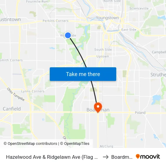 Hazelwood Ave & Ridgelawn Ave (Flag Stop to Boardman map