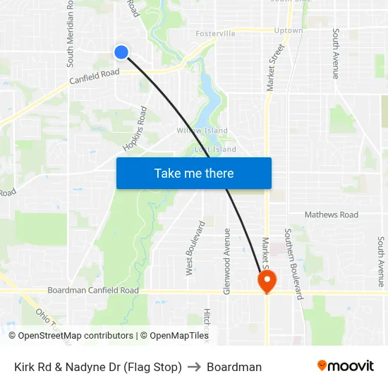 Kirk Rd & Nadyne Dr (Flag Stop) to Boardman map