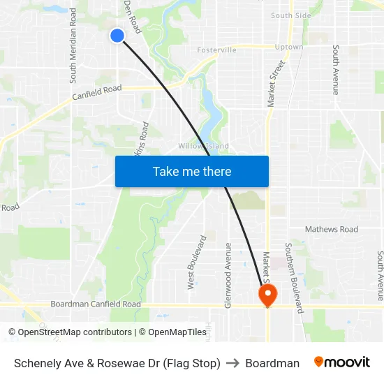 Schenely Ave & Rosewae Dr (Flag Stop) to Boardman map