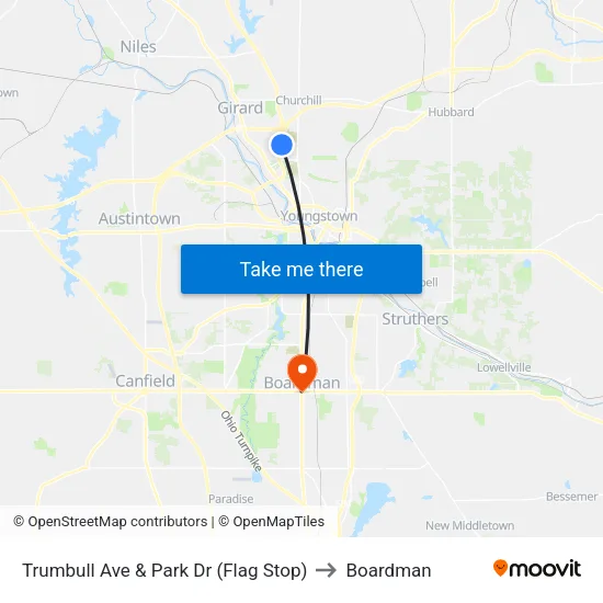 Trumbull Ave & Park Dr (Flag Stop) to Boardman map