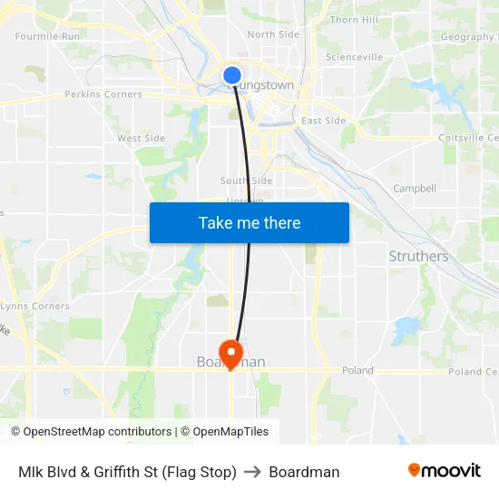 Mlk Blvd & Griffith St (Flag Stop) to Boardman map