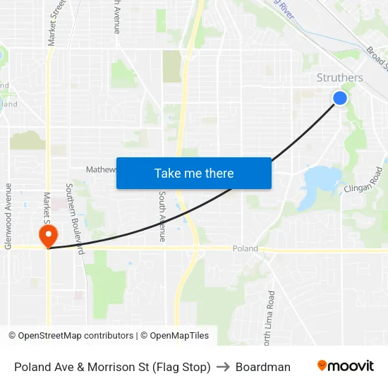 Poland Ave & Morrison St (Flag Stop) to Boardman map