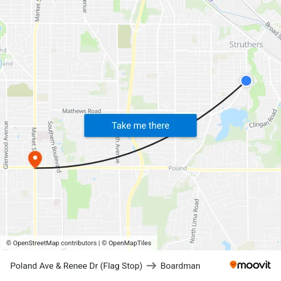 Poland Ave & Renee Dr (Flag Stop) to Boardman map