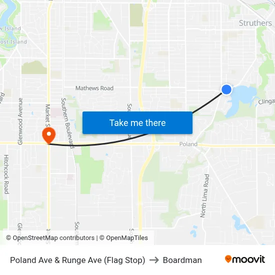 Poland Ave & Runge Ave (Flag Stop) to Boardman map
