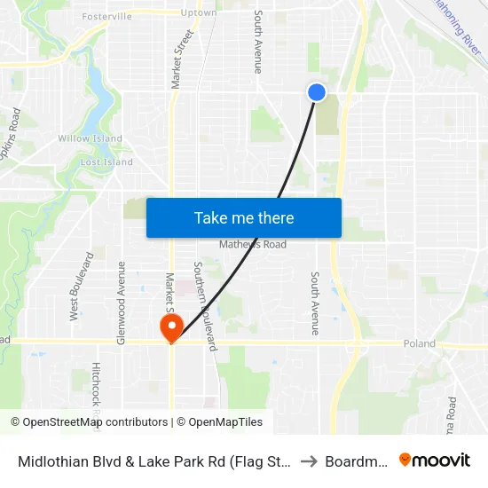 Midlothian Blvd & Lake Park Rd (Flag Sto to Boardman map