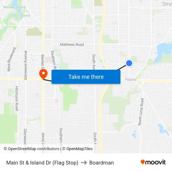 Main St & Island Dr (Flag Stop) to Boardman map