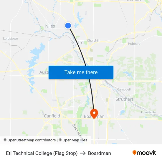 Eti Technical College (Flag Stop) to Boardman map