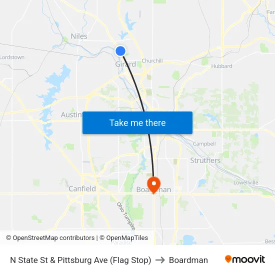 N State St & Pittsburg Ave (Flag Stop) to Boardman map