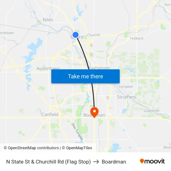 N State St & Churchill Rd (Flag Stop) to Boardman map