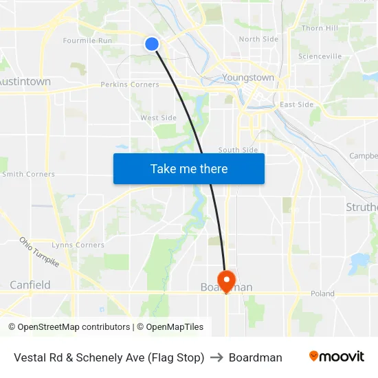 Vestal Rd & Schenely Ave (Flag Stop) to Boardman map