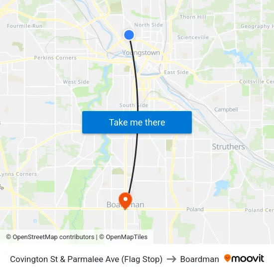 Covington St & Parmalee Ave (Flag Stop) to Boardman map