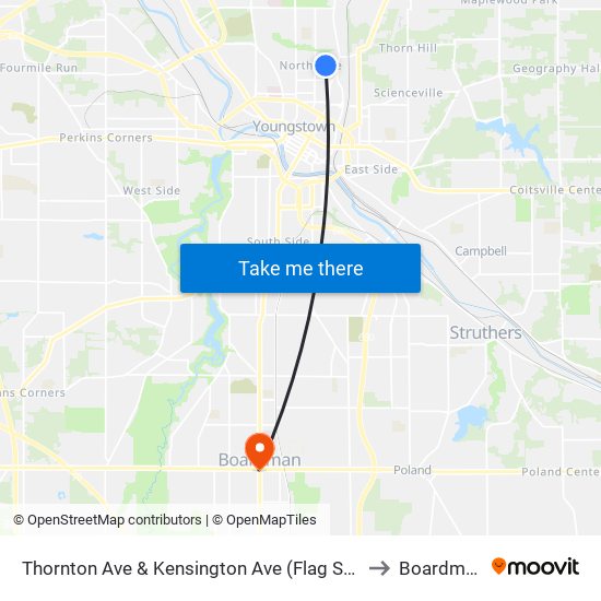 Thornton Ave & Kensington Ave (Flag Stop to Boardman map