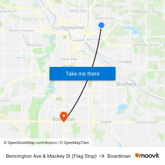 Bennington Ave & Mackey St (Flag Stop) to Boardman map