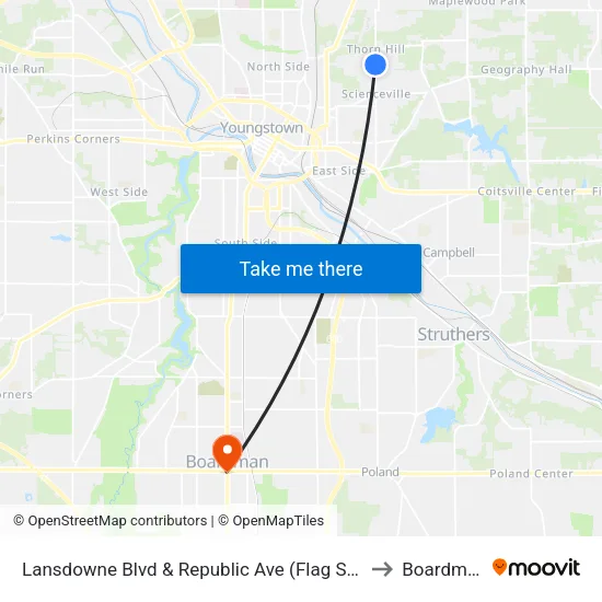 Lansdowne Blvd & Republic Ave (Flag Stop to Boardman map
