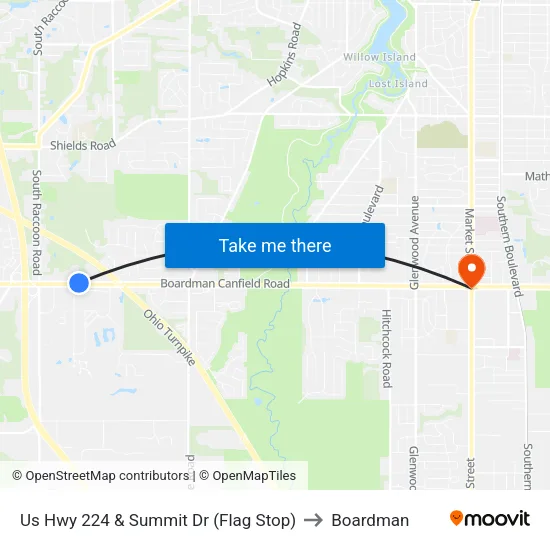 Us Hwy 224 & Summit Dr (Flag Stop) to Boardman map