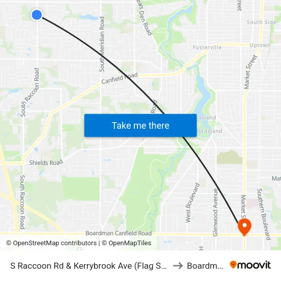 S Raccoon Rd & Kerrybrook Ave (Flag Stop to Boardman map