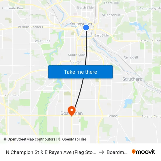N Champion St & E Rayen Ave (Flag Stop) to Boardman map