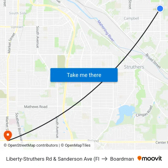 Liberty-Struthers Rd & Sanderson Ave (Fl to Boardman map