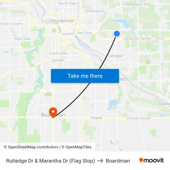 Rutledge Dr & Marantha Dr (Flag Stop) to Boardman map