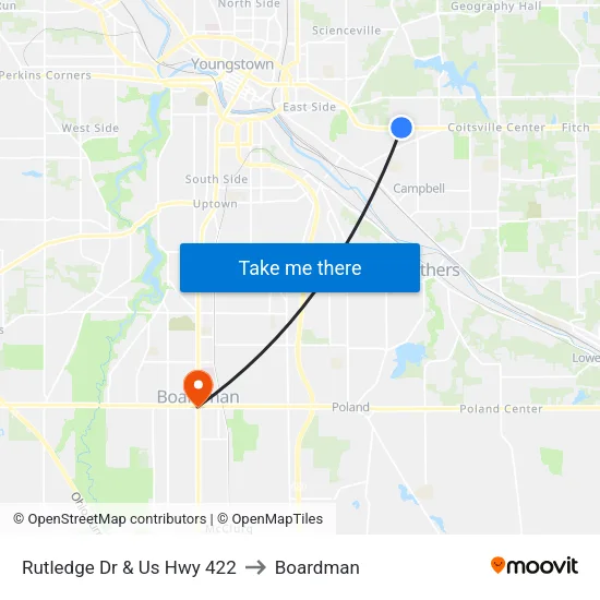 Rutledge Dr & Us Hwy 422 to Boardman map
