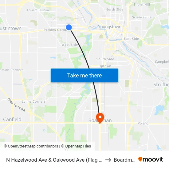 N Hazelwood Ave & Oakwood Ave (Flag Stop to Boardman map