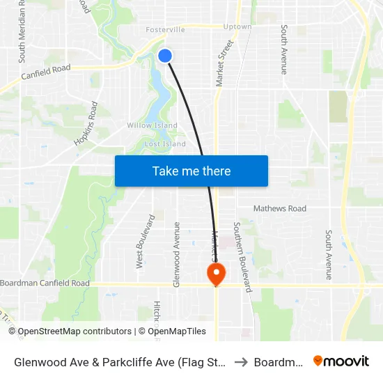 Glenwood Ave & Parkcliffe Ave (Flag Stop to Boardman map