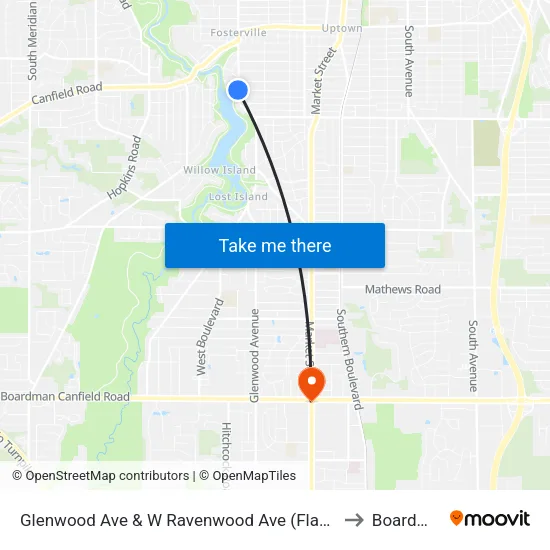 Glenwood Ave & W Ravenwood Ave (Flag Sto to Boardman map
